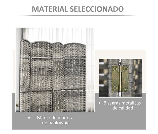 Biombo Polipropileno HOMCOM, hogar - decoración Gris