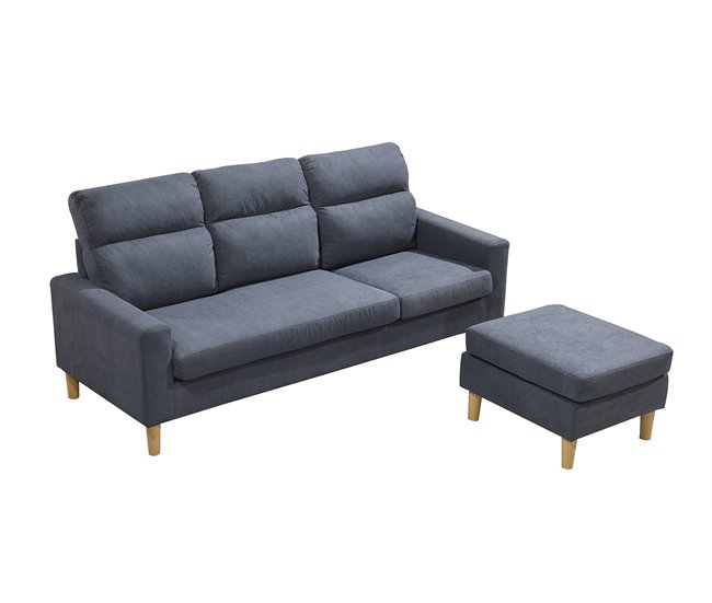 Sofa Agora + Puff Convertible en Chaise Longue Beige
