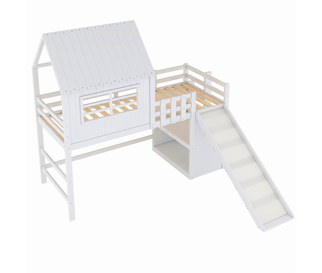 Cama alta para niños 219x208 Blanco