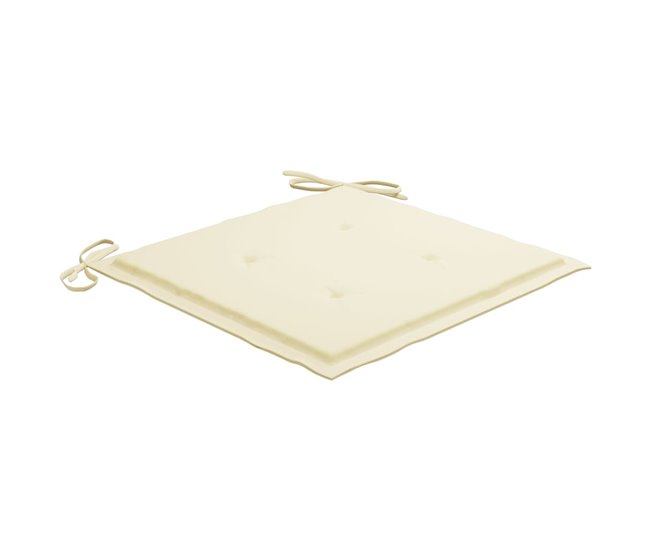 8 Sillas de jardín plegables de madera con cojines Beige