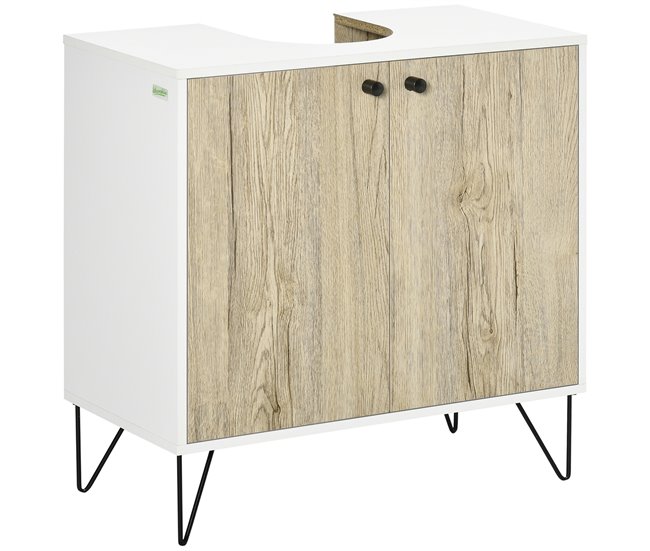 Armario de Baño Melamina de Madera, Acero kleankin, hogar - baño 60 Marron