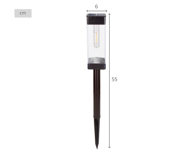 Aktive Set de 4 balizas solares LED 6 lúmenes con estaca Negro