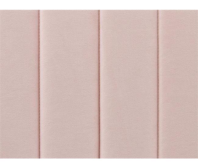 Beliani Cama Terciopelo LUNAN 186x215 Rosa Talco