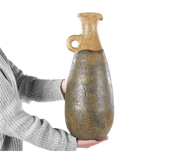 Beliani Jarrón decorativo MARONEJA Verde