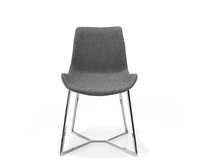 ANGEL CERDA Silla comedor tapizada tela gris Gris