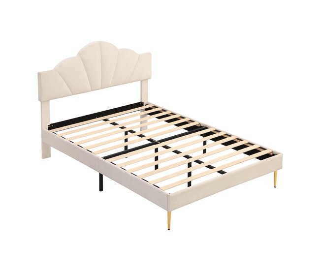 Marco de la cama 190x140 Beige