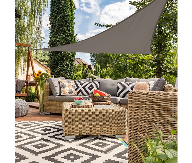 Toldo vela de sombreo triangular Aktive Garden gris antracita Gris