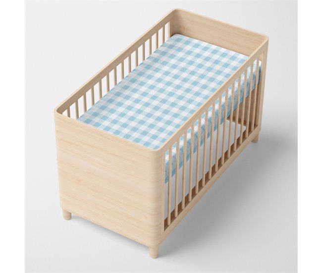 Vichy blue Bajera cuna Azul