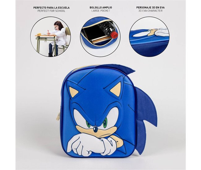 MOCHILA INFANTIL 3D APLICACIONES SONIC Multicolor