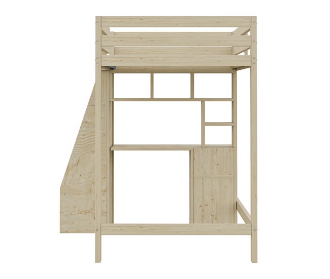 Cama alta para niños 126x205 Natural