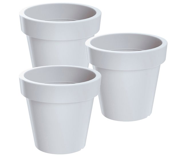 3x Maceta de plastico Lofly Blanco