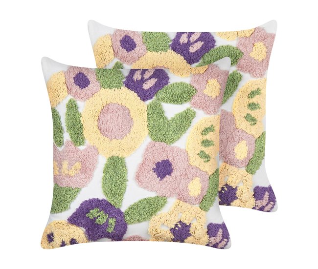 Beliani Cojín decorativo TRICORNIO Multicolor
