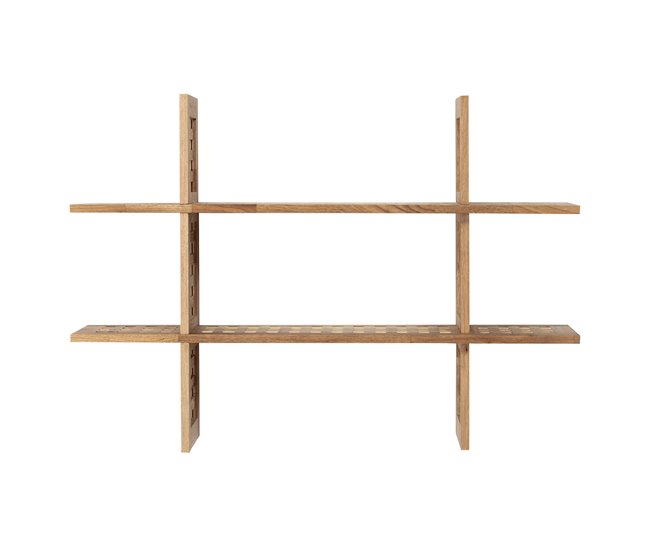 Estantería de pared Jaya de madera de nogal, 6 compartimentos Madera