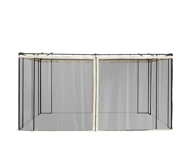 4 Paneles Laterales de Mosquitera para Carpa Poliéster, Nylon 352x0 Negro