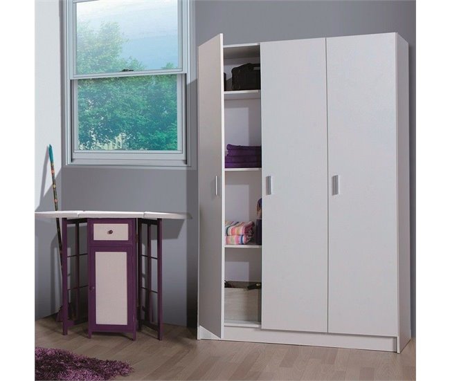 Armario multiusos de 3 puertas Blanco