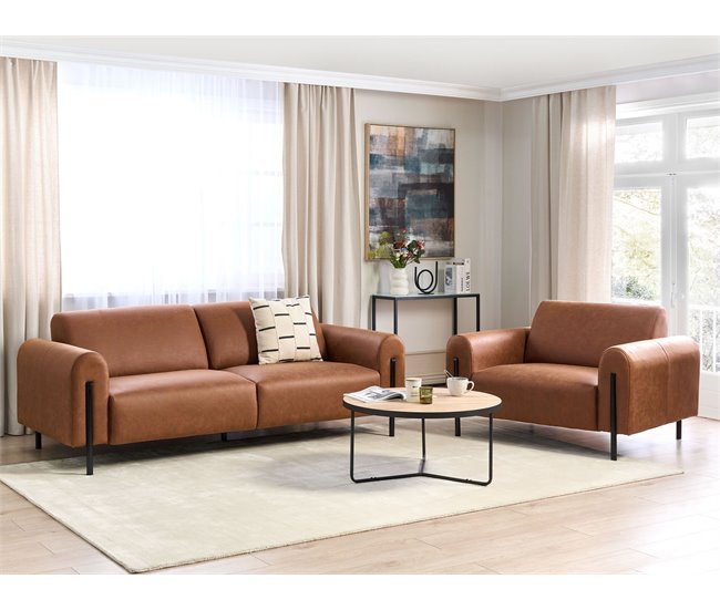 Beliani Conjunto de sofás ASKIM Dorado