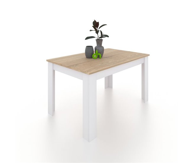 Mesa de comedor extensible Danna 123x75 Blanco/ Madera