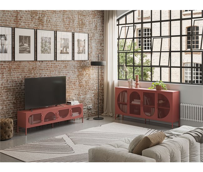 Mueble tv TAYRA 180cm Terracota