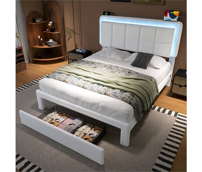 Camas de matrimonio 166x204 Blanco