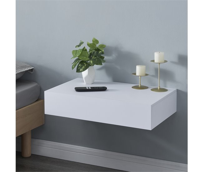 Estantería de pared Kärsämäki con cajón hasta 5 kg MDF 60 Blanco