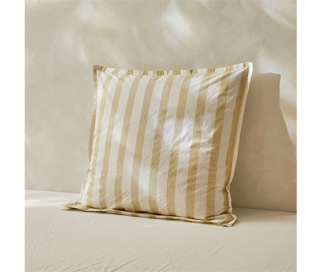 2 Fundas de almohada 100% algodón percal orgánico BENGALE Amarillo