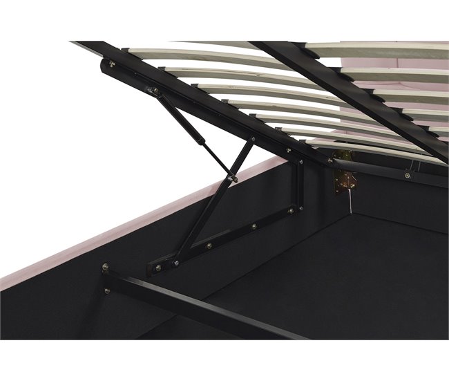 Beliani Cama con almacenaje Terciopelo VINCENNES 147x214 Blanco/ Beige