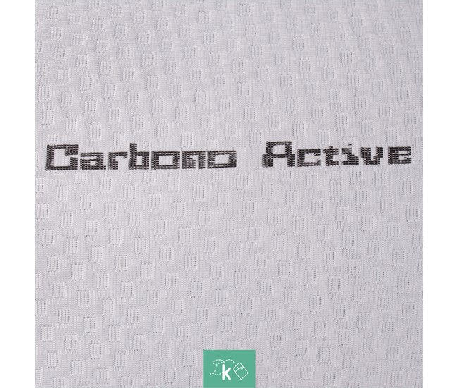 Almohada 105 cm Copos Viscoelásticos Funda Carbono Activo 90x38 Blanco/ Gris