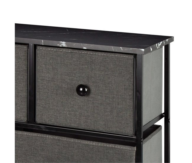 Max Home Cómoda 9 cajones de tela 100 Negro