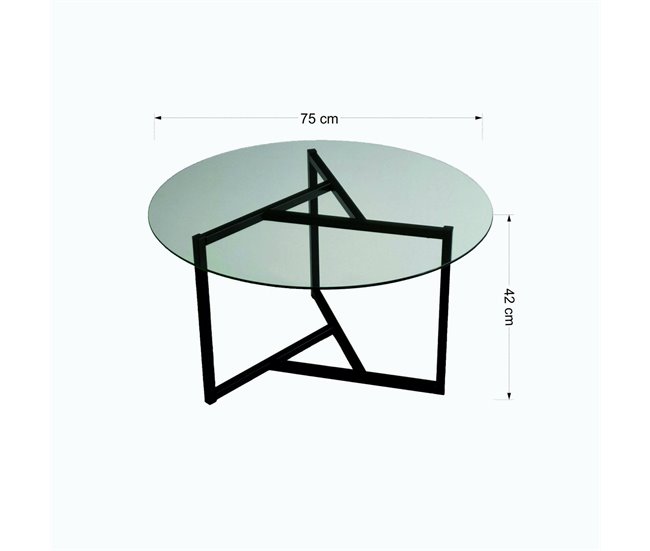 Mesa de centro metálica 75x75 Negro