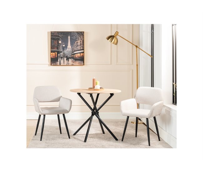 Juego de 2 sillas de comedor escandinavas Beige
