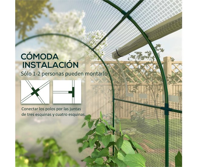 Invernadero de Jardín PE, Acero Outsunny Blanco