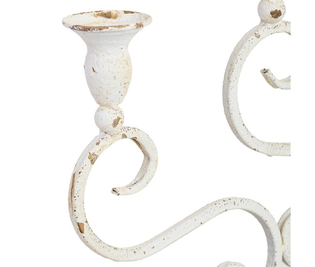 Candelabro para 5 velas envejecido Blanco