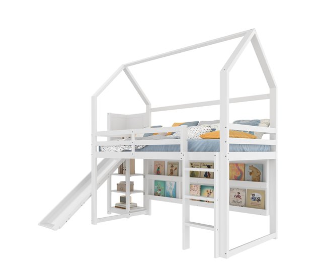 Cama alta para niños Blanco