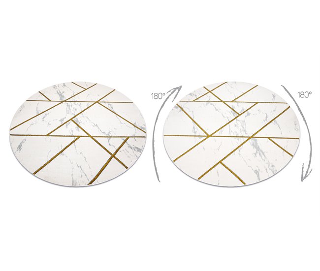 Alfombra EMERALD exclusivo 1012 circulo glamour 120x120 Crema
