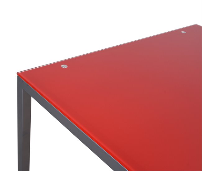 Mesa de cocina fija cristal II Rojo