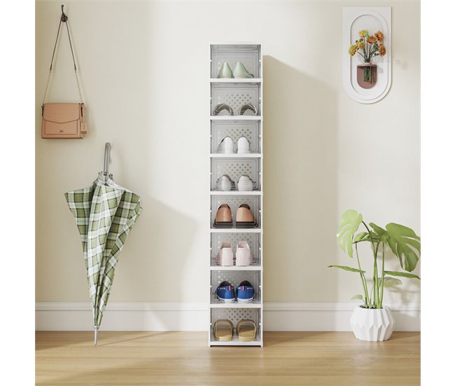 Cajas para Zapatos Plástico HOMCOM, hogar - muebles de recibidor Blanco