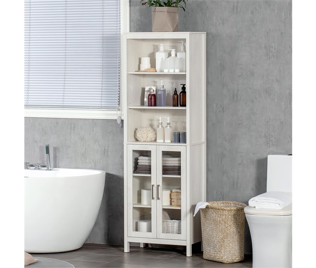 Armario de Baño Melamina de Madera kleankin, hogar - baño Blanco