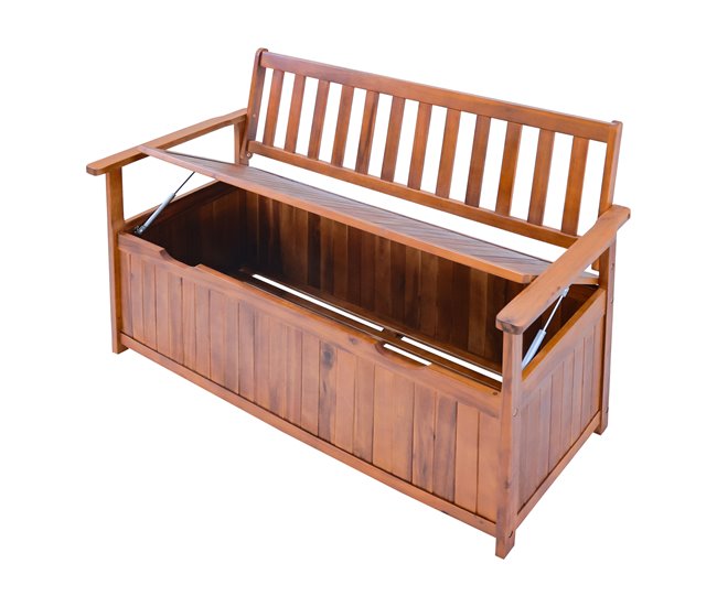 Banco Avenzzano con compartimento madera de acacia Natural