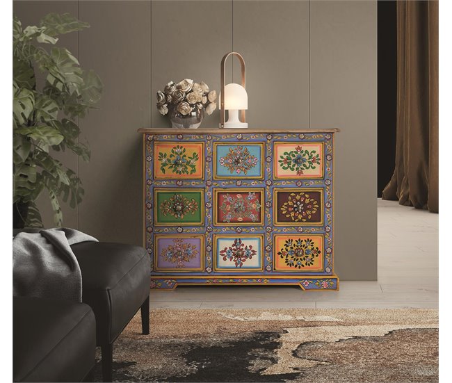 Cómoda 9 cajones en madera de mango - Giner y Colomer Multicolor