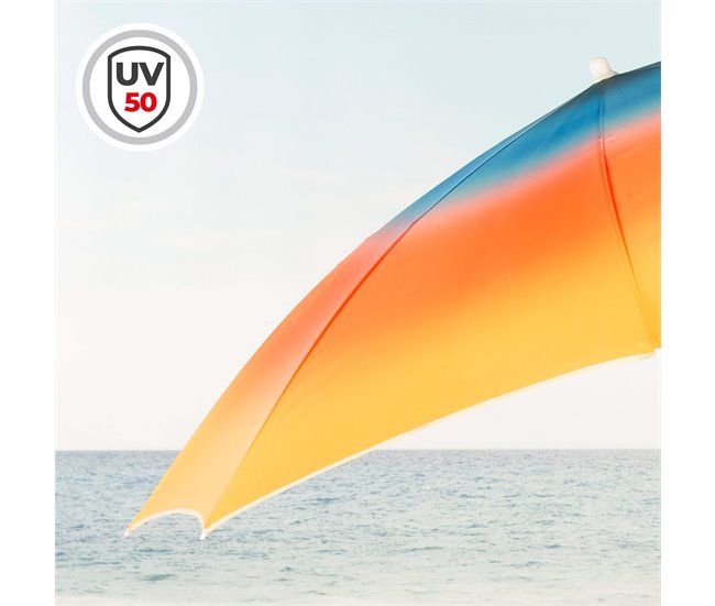 Aktive Sombrilla de playa 8 varillas inclinable 200x200 Multicolor