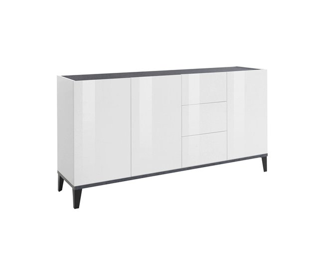 Aparador efecto madera 160 Blanco Brillo