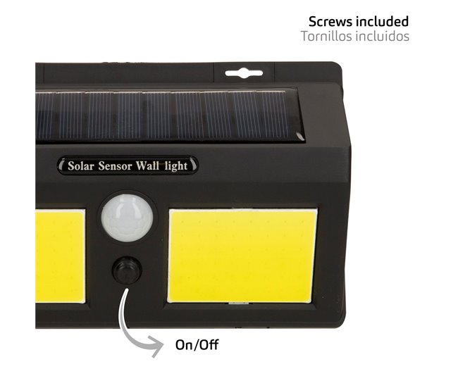 Aktive Set 6 apliques solares LED 500 lúmenes, sensor movimiento Negro