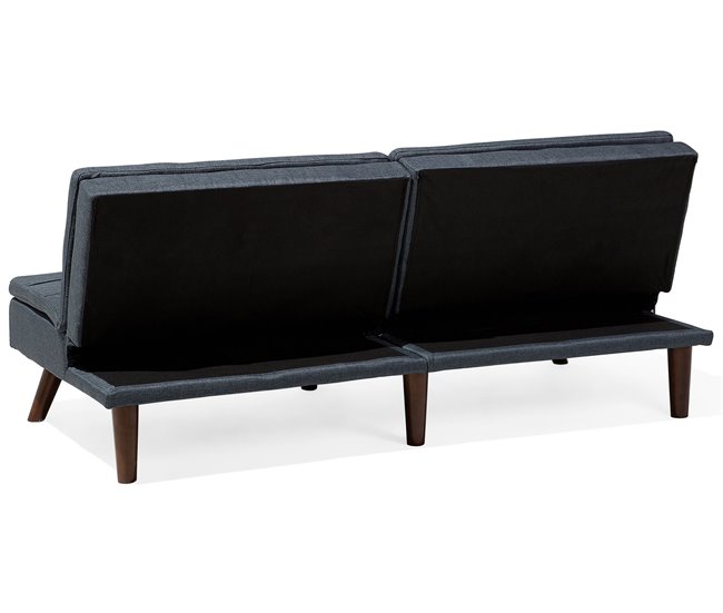 Beliani Sofá de 3 plazas Poliéster RONNE Azul Marino