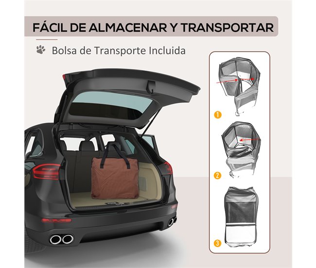 Parque Mascotas Plegable Tela Oxford, Acero PawHut Multicolor