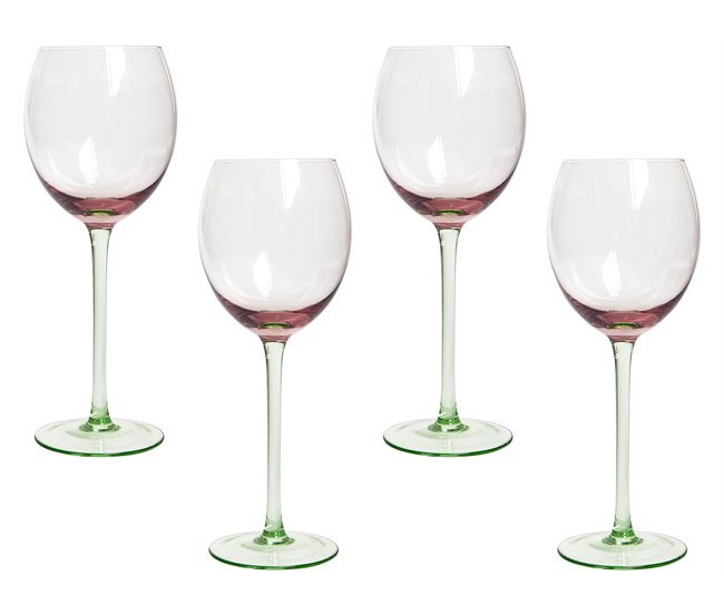 Beliani Cristalería Vidrio DIOPSIDE Rosa Talco