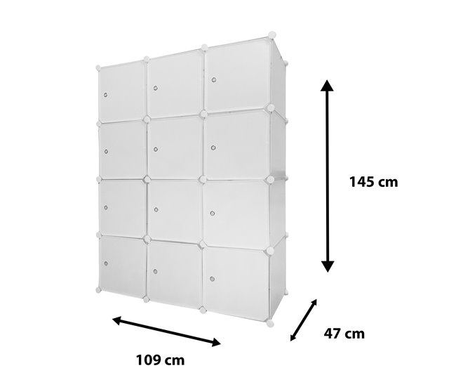 Armario Vestidor Cube Personalizable Boxed Elite 12 Cubos/Puertas 111 Blanco