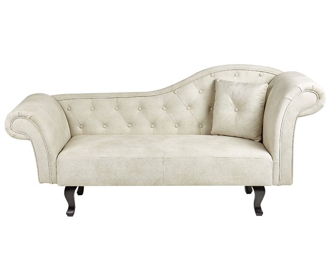 Beliani Chaise longue derecho Terciopelo LATTES Beige