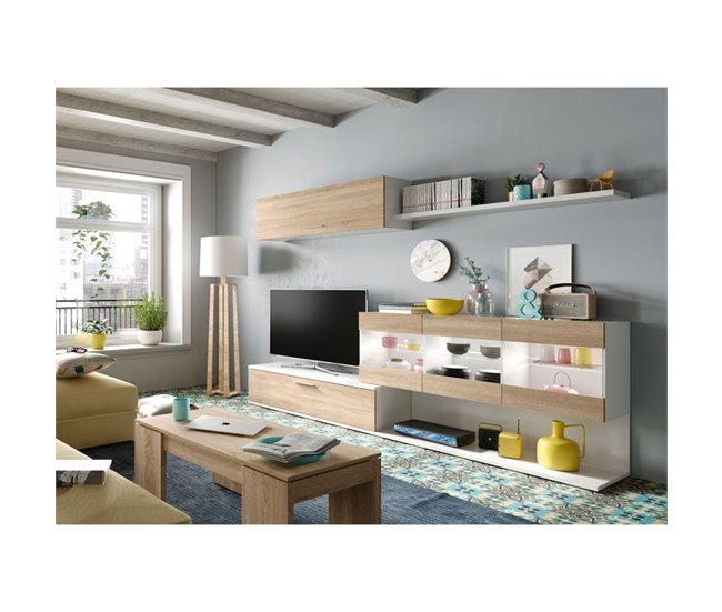 Mesa de centro elevable Kendra 100x50 Roble