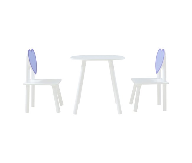 Conjunto infantil de mesa y 2 sillas Siljan Blanco