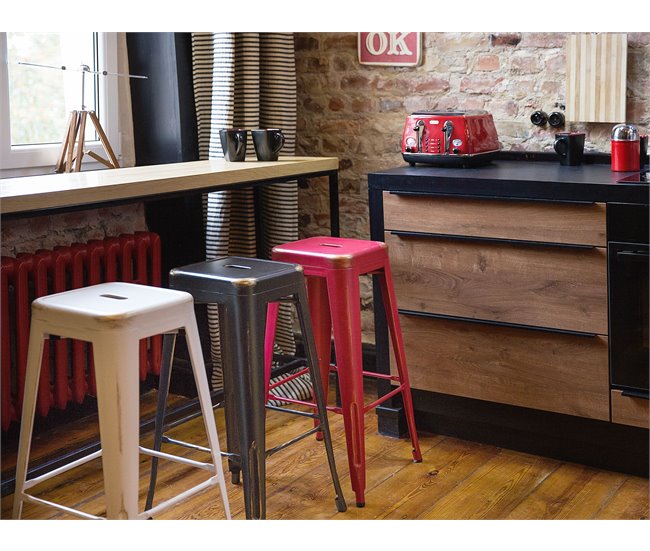 Beliani Silla de bar CABRILLO Negro